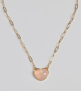 Pretty Aura Rose Quartz Heart Charm Necklace